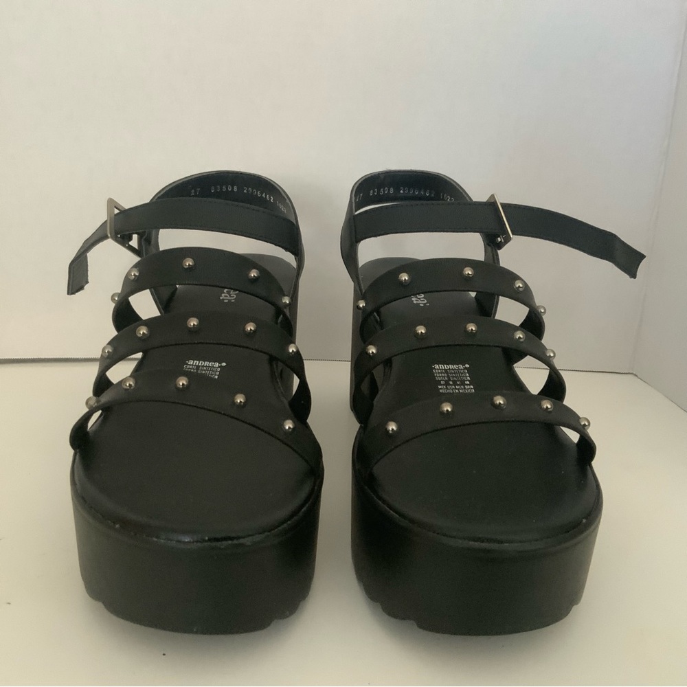 Black Studded Platform Sandals - Women - Picture 5 of 8